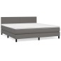 Giroletto a Molle con Materasso Grgio 180x200 cm in Similpelle