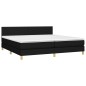 Giroletto a Molle con Materasso Nero 200x200 cm in Tessuto