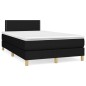 vidaXL Giroletto a Molle con Materasso Nero 120x200 cm in Tessuto