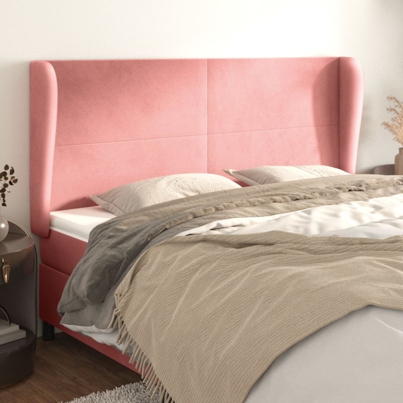 Testiera ad Orecchio Rosa 163x23x118/128 cm in Velluto Testiera ad Orecchio Rosa 163x23x118/128 cm in Velluto
