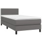 Giroletto a Molle con Materasso Grgio 90x200 cm in Similpelle