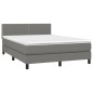 Giroletto a Molle con Materasso Grigio Scuro 140x190 cm Tessuto