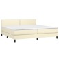 Giroletto a Molle con Materasso Crema 200x200 cm in Similpelle