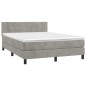 vidaXL Giroletto a Molle con Materasso Grigio Chiaro 140x200cm Velluto