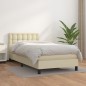 vidaXL Giroletto a Molle con Materasso Crema 90x200 cm in Similpelle
