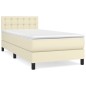 vidaXL Giroletto a Molle con Materasso Crema 90x200 cm in Similpelle