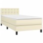 vidaXL Giroletto a Molle con Materasso Crema 90x200 cm in Similpelle