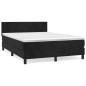 vidaXL Giroletto a Molle con Materasso Nero 140x190 cm in Velluto