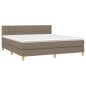 Giroletto a Molle con Materasso Tortora 160x200 cm in Tessuto