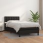vidaXL Giroletto a Molle con Materasso Nero 90x190 cm in Similpelle