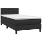 vidaXL Giroletto a Molle con Materasso Nero 90x190 cm in Similpelle