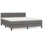 vidaXL Giroletto a Molle con Materasso Grgio 180x200 cm in Similpelle