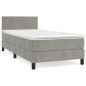 Giroletto a Molle con Materasso Grigio Chiaro 80x200 cm Velluto