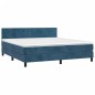 vidaXL Giroletto a Molle con Materasso Blu Scuro 160x200 cm in Velluto