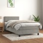vidaXL Giroletto a Molle con Materasso Grigio Chiaro 90x190 cm Velluto