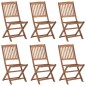 Sedie da Giardino Pieghevoli 6 pz con Cuscini Massello Acacia Sedie da Giardino Pieghevoli 6 pz con Cuscini Massello Acacia