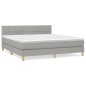 vidaXL Giroletto a Molle con Materasso Grigio Chiaro180x200 cm Tessuto
