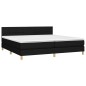 vidaXL Giroletto a Molle con Materasso Nero 200x200 cm in Tessuto