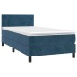 vidaXL Giroletto a Molle con Materasso Blu Scuro 90x200 cm in Velluto