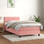 Giroletto a Molle con Materasso Rosa 80x200 cm in Velluto