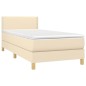 vidaXL Giroletto a Molle con Materasso Crema 100x200 cm in Tessuto