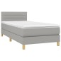 vidaXL Giroletto a Molle con Materasso Grigio Chiaro100x200 cm Tessuto