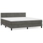 vidaXL Giroletto a Molle con Materasso Grigio Scuro 160x200 cm Velluto