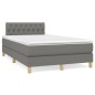 vidaXL Giroletto a Molle con Materasso Grigio Scuro 120x200 cm Tessuto