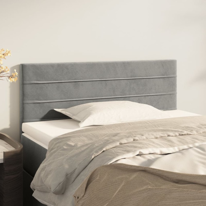 vidaXL Testiera Grigio Chiaro 80x5x78/88 cm in Velluto vidaXL Testiera Grigio Chiaro 80x5x78/88 cm in Velluto