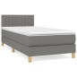 vidaXL Giroletto a Molle con Materasso Grigio Scuro 90x200 cm Tessuto