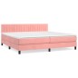 vidaXL Giroletto a Molle con Materasso Rosa 200x200 cm in Velluto