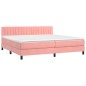 vidaXL Giroletto a Molle con Materasso Rosa 200x200 cm in Velluto