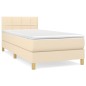 vidaXL Giroletto a Molle con Materasso Crema 100x200 cm in Tessuto