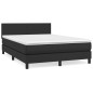 Giroletto a Molle con Materasso Nero 140x200 cm in Similpelle