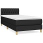 Giroletto a Molle con Materasso Nero 90x190 cm in Tessuto