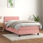 vidaXL Giroletto a Molle con Materasso Rosa 100x200 cm in Velluto