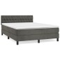vidaXL Giroletto a Molle con Materasso Grigio Scuro 140x200 cm Velluto