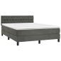 vidaXL Giroletto a Molle con Materasso Grigio Scuro 140x200 cm Velluto
