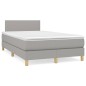 vidaXL Giroletto a Molle con Materasso Grigio Chiaro 120x200cm Tessuto