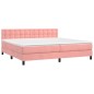 Giroletto a Molle con Materasso Rosa 200x200 cm in Velluto