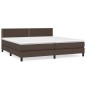 Giroletto a Molle con Materasso Marrone 200x200cm in Similpelle