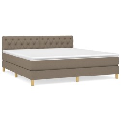 Giroletto a Molle con Materasso Tortora 160x200 cm in Tessuto