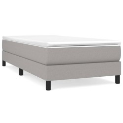 vidaXL Giroletto a Molle con Materasso Grigio Chiaro 90x200 cm Tessuto