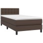 Giroletto a Molle con Materasso Marrone 90x200 cm in Similpelle