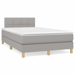 vidaXL Giroletto a Molle con Materasso Grigio Chiaro 120x200cm Tessuto