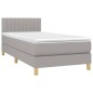 Giroletto a Molle con Materasso Grigio Chiaro100x200 cm Tessuto