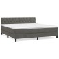 vidaXL Giroletto a Molle con Materasso Grigio Scuro 160x200 cm Velluto