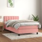 Giroletto a Molle con Materasso Rosa 100x200 cm in Velluto