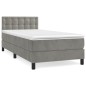 vidaXL Giroletto a Molle con Materasso Grigio Chiaro 100x200cm Velluto