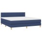 vidaXL Giroletto a Molle con Materasso Blu 160x200 cm in Tessuto